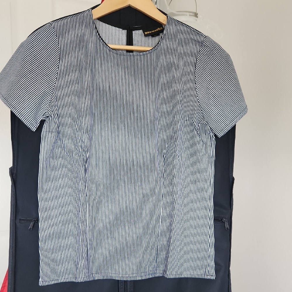 Nooworks Blue and White Striped Tee